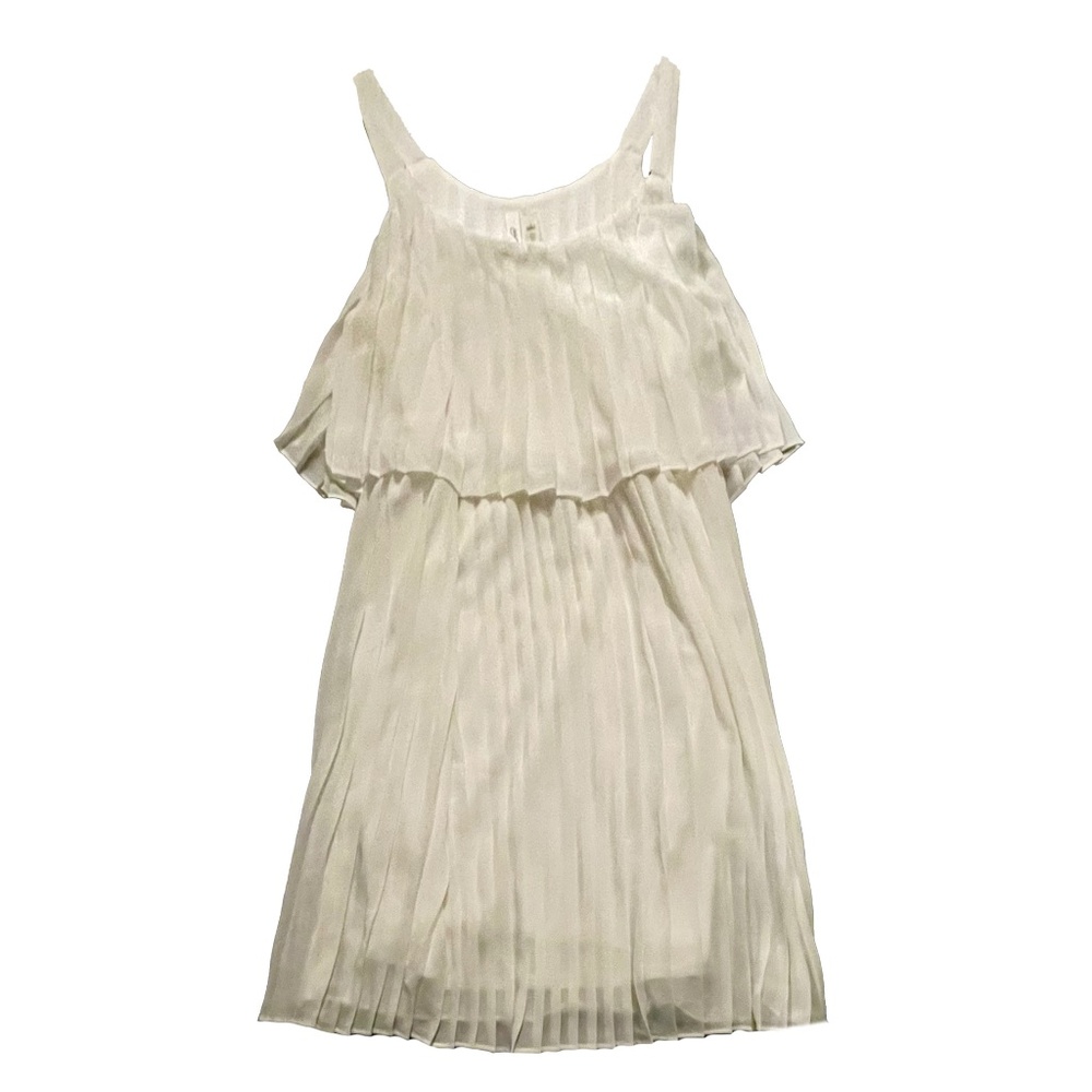 NY COLLECTION: White, Tiered, Spaghetti Straps, Dress